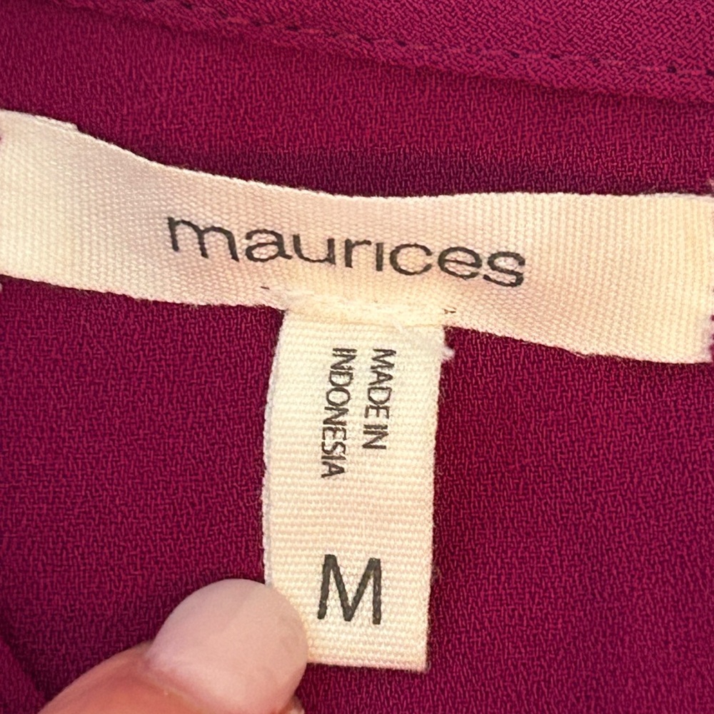 Maurices Women’s Magenta Ruffle Sleeve Shift Dress Sz M - Picture 5 of 6